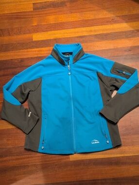 L.L. Bean Blue & Gray Softshell Jacket Windstopper Winter Coat